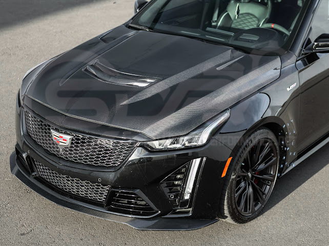 2020-Up Cadillac CT5 / CT5-V / CT5-V Blackwing | Blackwing Style CARBON FIBER Front Vented Hood